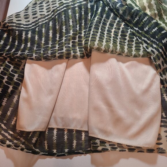 Xhilaration Yellow, Olive, Navy Polka Dot Sleeveless Fit & Flare Dress – Size M - Picture 10 of 14